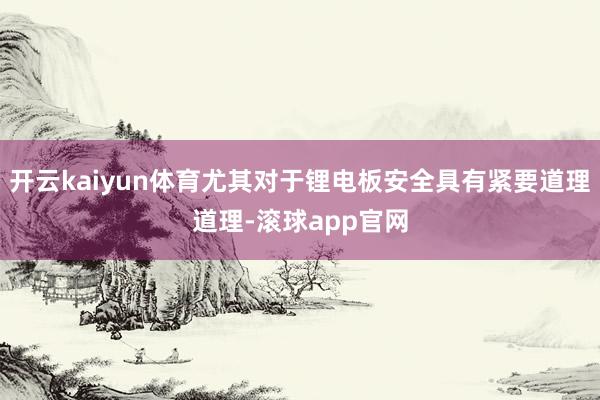 开云kaiyun体育尤其对于锂电板安全具有紧要道理道理-滚球app官网