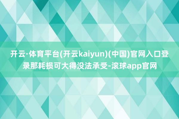 开云·体育平台(开云kaiyun)(中国)官网入口登录那耗损可大得没法承受-滚球app官网
