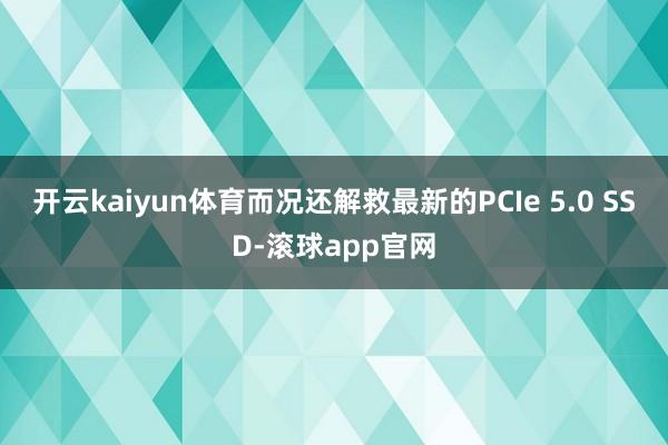 开云kaiyun体育而况还解救最新的PCIe 5.0 SSD-滚球app官网