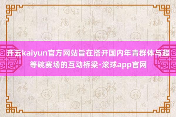 开云kaiyun官方网站旨在搭开国内年青群体与超等碗赛场的互动桥梁-滚球app官网