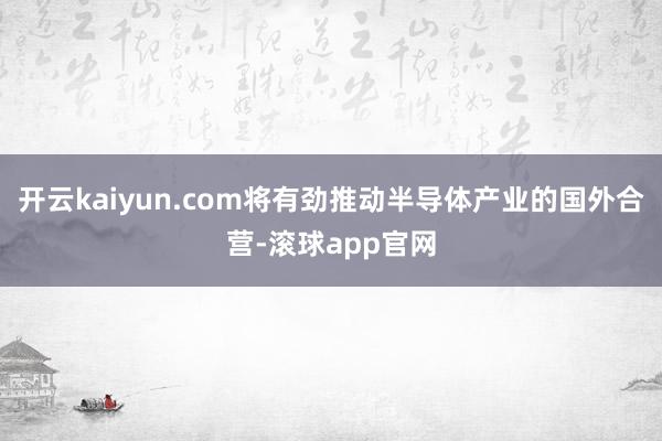 开云kaiyun.com将有劲推动半导体产业的国外合营-滚球app官网