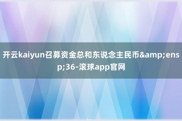 开云kaiyun召募资金总和东说念主民币 36-滚球app官网