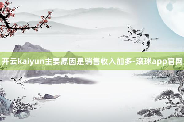 开云kaiyun主要原因是销售收入加多-滚球app官网