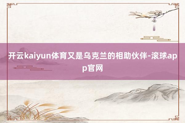 开云kaiyun体育又是乌克兰的相助伙伴-滚球app官网