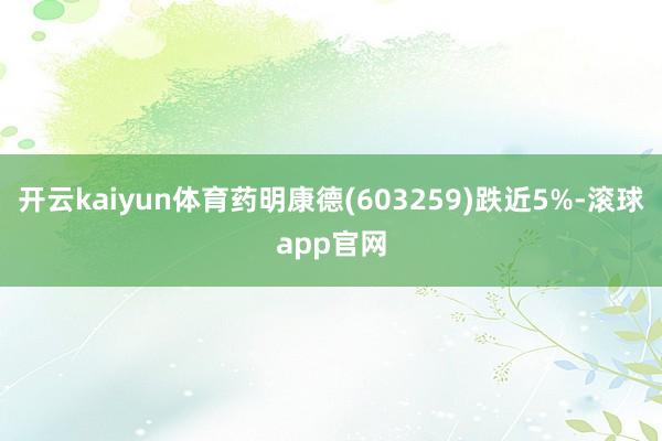开云kaiyun体育药明康德(603259)跌近5%-滚球app官网