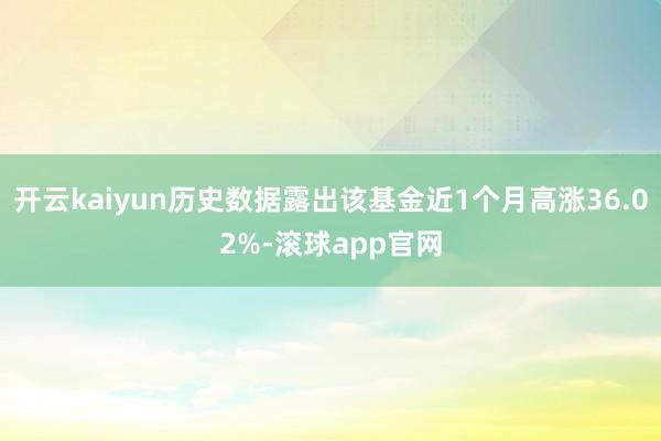 开云kaiyun历史数据露出该基金近1个月高涨36.02%-滚球app官网