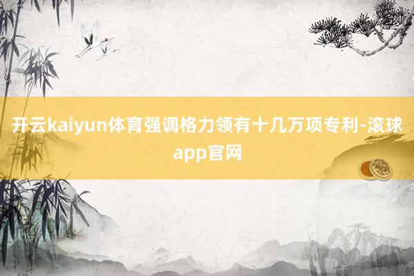 开云kaiyun体育强调格力领有十几万项专利-滚球app官网