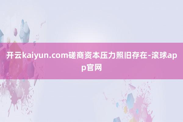 开云kaiyun.com磋商资本压力照旧存在-滚球app官网