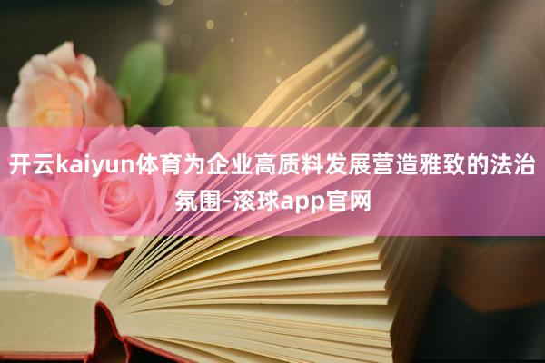 开云kaiyun体育为企业高质料发展营造雅致的法治氛围-滚球app官网