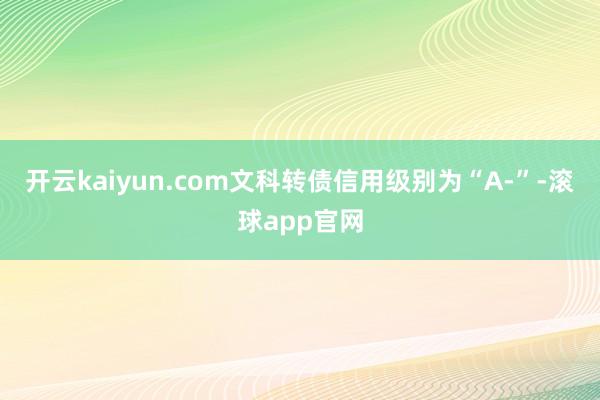 开云kaiyun.com文科转债信用级别为“A-”-滚球app官网