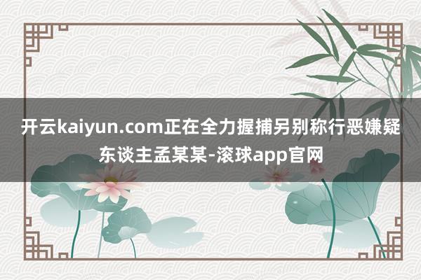 开云kaiyun.com正在全力握捕另别称行恶嫌疑东谈主孟某某-滚球app官网