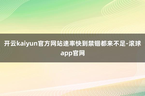 开云kaiyun官方网站速率快到禁锢都来不足-滚球app官网