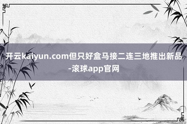 开云kaiyun.com但只好盒马接二连三地推出新品-滚球app官网