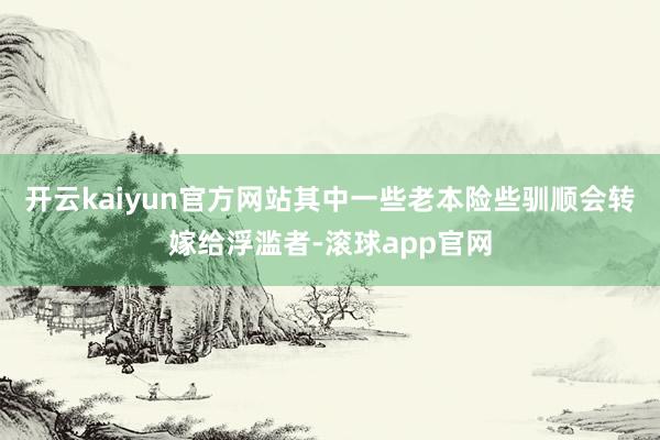 开云kaiyun官方网站其中一些老本险些驯顺会转嫁给浮滥者-滚球app官网