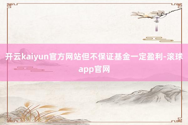 开云kaiyun官方网站但不保证基金一定盈利-滚球app官网