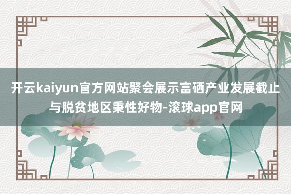 开云kaiyun官方网站聚会展示富硒产业发展截止与脱贫地区秉性好物-滚球app官网