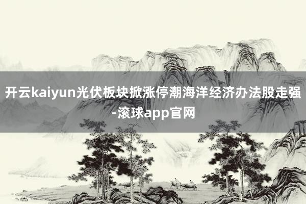 开云kaiyun光伏板块掀涨停潮海洋经济办法股走强-滚球app官网