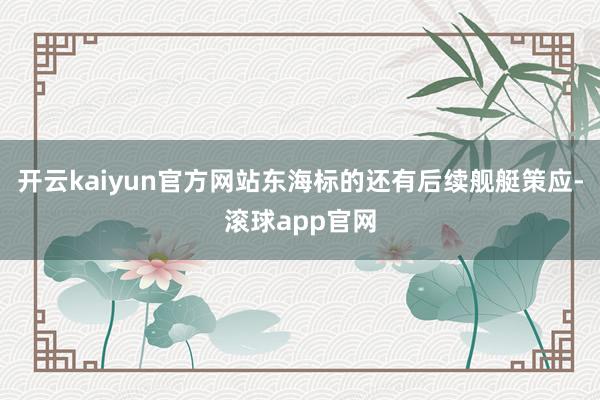 开云kaiyun官方网站东海标的还有后续舰艇策应-滚球app官网