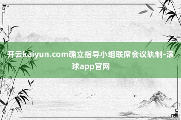开云kaiyun.com确立指导小组联席会议轨制-滚球app官网