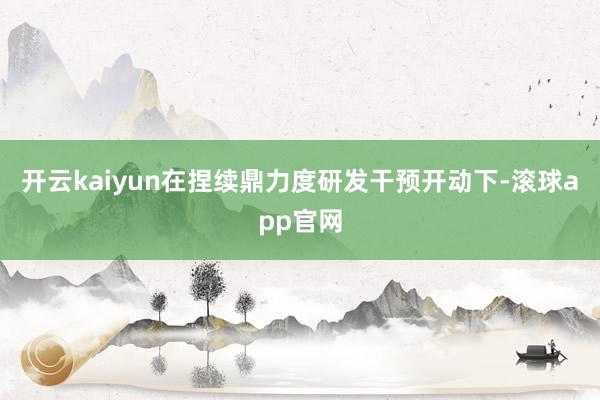 开云kaiyun在捏续鼎力度研发干预开动下-滚球app官网