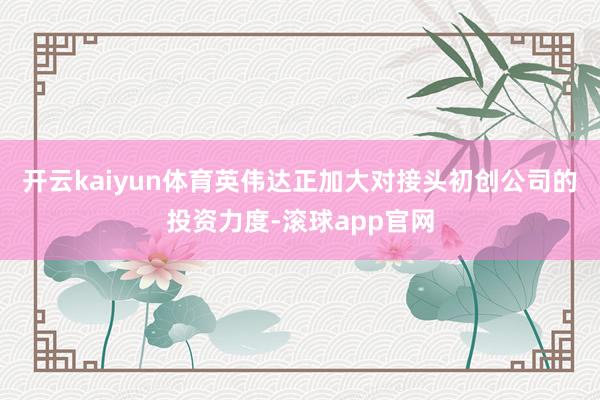 开云kaiyun体育英伟达正加大对接头初创公司的投资力度-滚球app官网