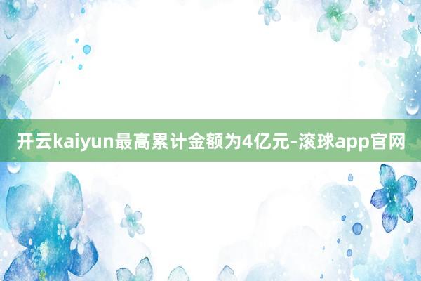 开云kaiyun最高累计金额为4亿元-滚球app官网