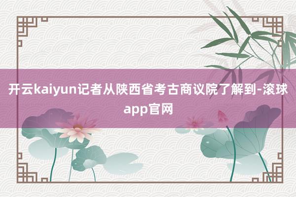 开云kaiyun记者从陕西省考古商议院了解到-滚球app官网
