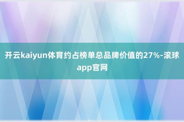 开云kaiyun体育约占榜单总品牌价值的27%-滚球app官网
