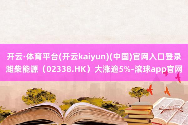 开云·体育平台(开云kaiyun)(中国)官网入口登录潍柴能源(02338.HK)大涨逾5%-滚球app官网