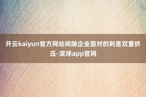 开云kaiyun官方网站　　间隙企业面对的则是双重挤压-滚球app官网