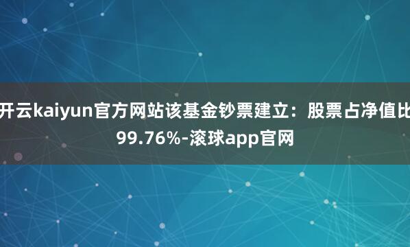 开云kaiyun官方网站该基金钞票建立：股票占净值比99.76%-滚球app官网