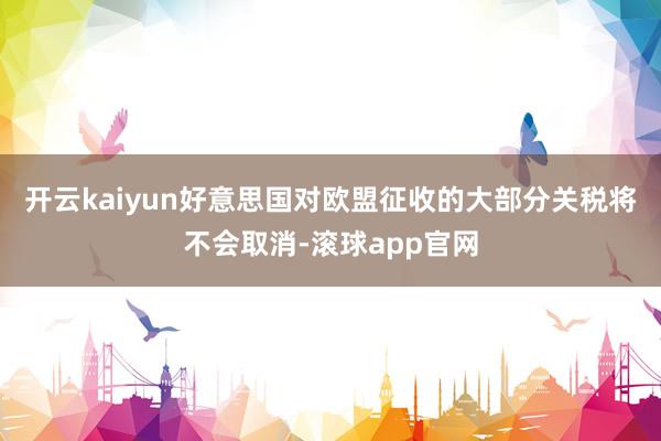 开云kaiyun好意思国对欧盟征收的大部分关税将不会取消-滚球app官网