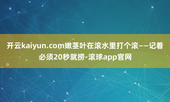 开云kaiyun.com嫩茎叶在滚水里打个滚——记着必须20秒就捞-滚球app官网