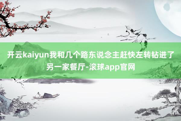 开云kaiyun我和几个路东说念主赶快左转钻进了另一家餐厅-滚球app官网