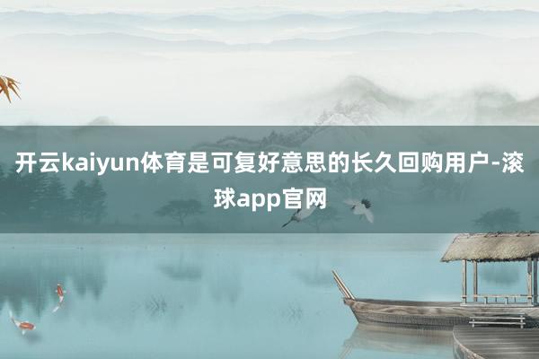 开云kaiyun体育是可复好意思的长久回购用户-滚球app官网