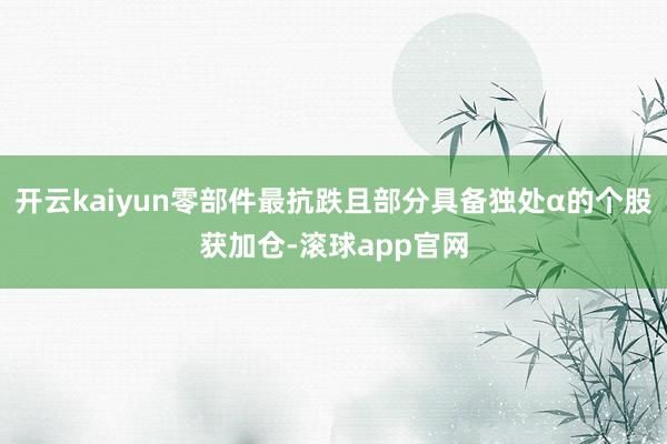 开云kaiyun零部件最抗跌且部分具备独处α的个股获加仓-滚球app官网