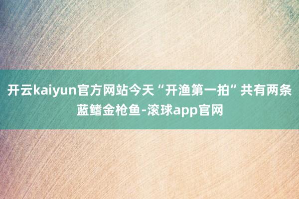 开云kaiyun官方网站今天“开渔第一拍”共有两条蓝鳍金枪鱼-滚球app官网