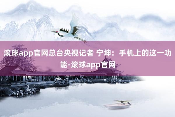 滚球app官网总台央视记者 宁坤：手机上的这一功能-滚球app官网