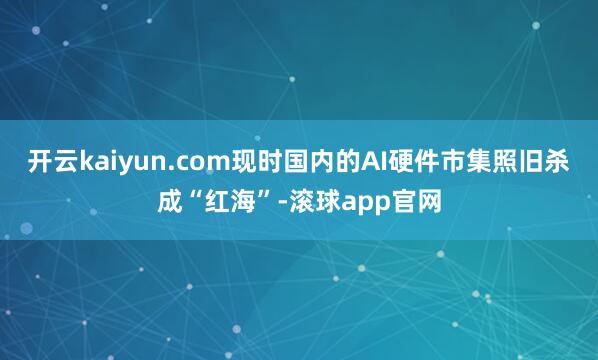 开云kaiyun.com现时国内的AI硬件市集照旧杀成“红海”-滚球app官网