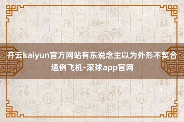 开云kaiyun官方网站有东说念主以为外形不契合通例飞机-滚球app官网