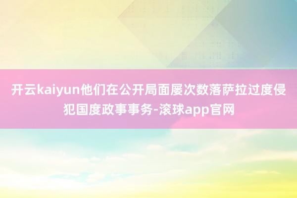开云kaiyun他们在公开局面屡次数落萨拉过度侵犯国度政事事务-滚球app官网