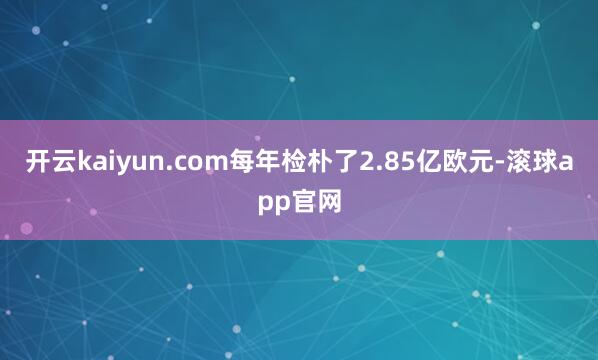 开云kaiyun.com每年检朴了2.85亿欧元-滚球app官网